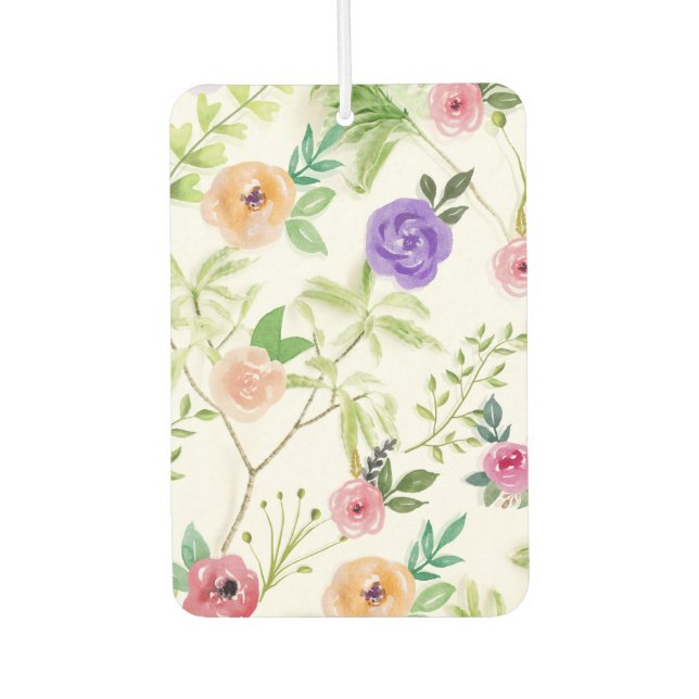 Shabby Chic Floral Car Air Freshener (Front)