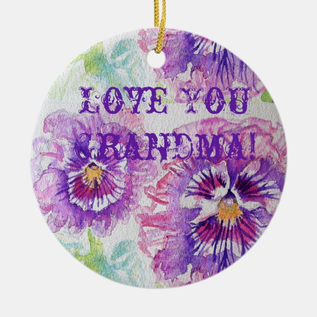 Shabby Chic Floral Love You Grandma Decoration (Front)