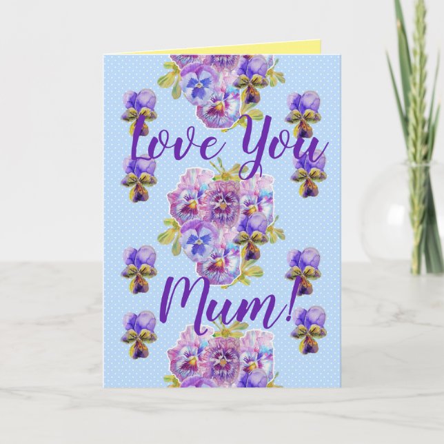 Shabby Chic Floral Love You Mum Birthday Card (Front)