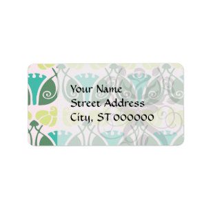 shabby chic floral ornate damask label