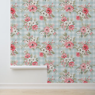 Shabby chic floral pattern wallpaper