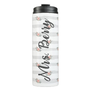 Shabby Chic Floral Personalised Teacher Thermal Tumbler