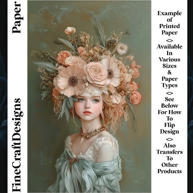 Shabby Chic Floral Portrait CN1 Scrapbook Paper (Creator Uploaded)