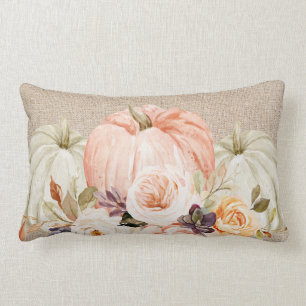 Shabby Chic Floral Pumpkin lumbar pillow