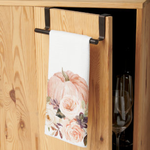 Shabby Chic Floral Pumpkin lumbar pillow Tea Towel