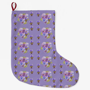 Shabby Chic Floral Purple lilac Christmas Stocking