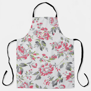 Shabby Chic Floral Roses Pattern Apron