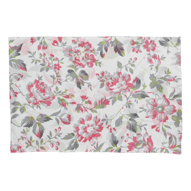 Shabby Chic Floral Roses Pattern Pillowcase (Front)