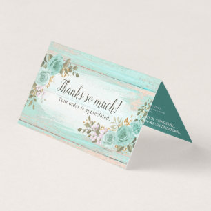 Shabby Chic Floral Rustic Wood Thank You Card