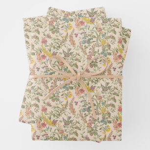 Shabby Chic Floral Wrapping Paper Sheet