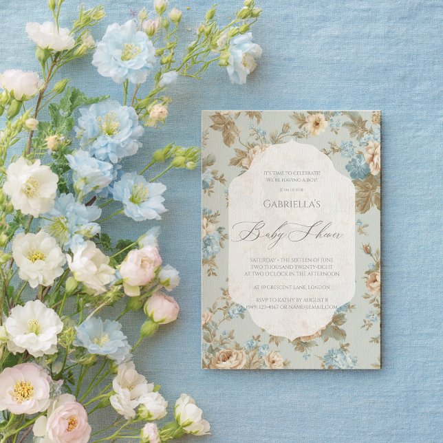 Shabby Chic florals Baby Shower Invitation (Creator Uploaded)