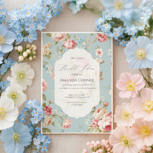 Shabby Chic florals Bridal Shower Invitation