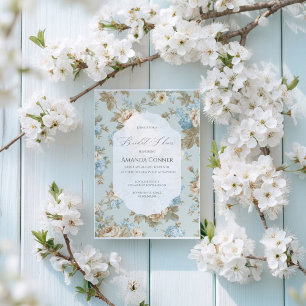 Shabby Chic florals Bridal Shower Invitation