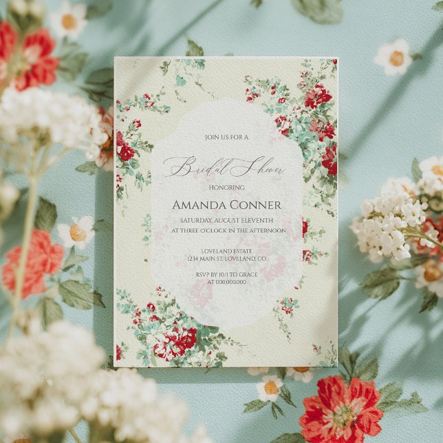 Shabby chic florals Bridal Shower Invitation (Creator Uploaded)