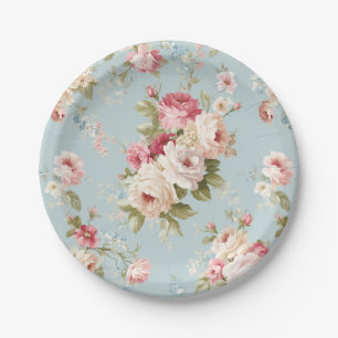 Shabby Chic florals Paper Plate