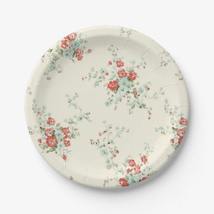 Shabby chic florals paper plate