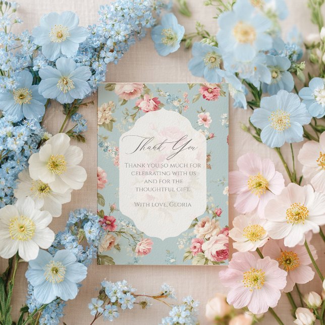 Shabby Chic florals  Thank You Card (Creator Uploaded)