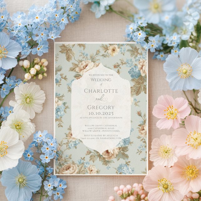 Shabby Chic florals wedding Invitation (Creator Uploaded)