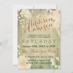 Shabby Chic Florals Wedding Invitation