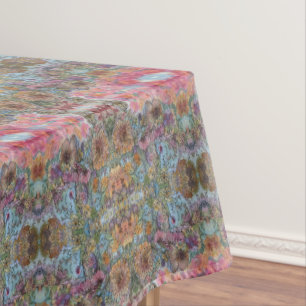 Shabby Chic Flower Garden Watercolor Painting  Tablecloth