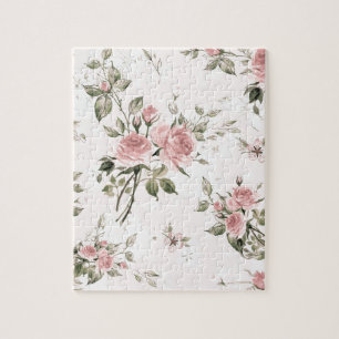 Shabby chic, french chic, vintage,floral,rustic, jigsaw puzzle
