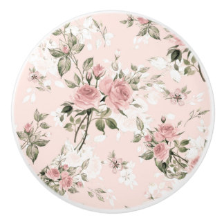 Shabby chic, french chic, vintage,floral,rustic,pi ceramic knob