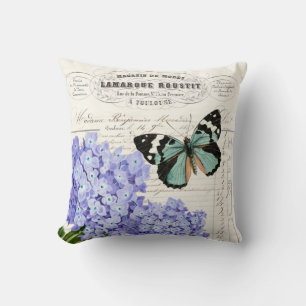 Shabby chic french floral and butterfly cushion
