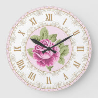 Shabby Chic French Vintage Gold Magenta Pink Rose