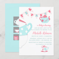 Shabby-Chic Girl Baby Shower Tea Party Invitation
