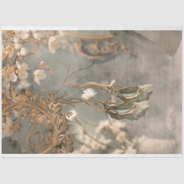 Shabby Chic, Hanging, Ballerina Slippers Tissue Paper (Front)