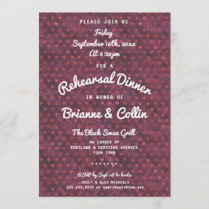 Shabby Chic Hearts Rehearsal Dinner Invitation