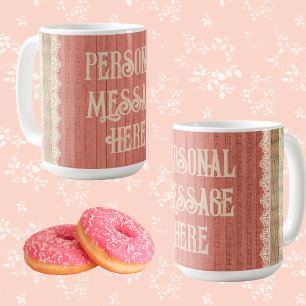 Shabby Chic Lace Floral Personalised  Coffee Mug