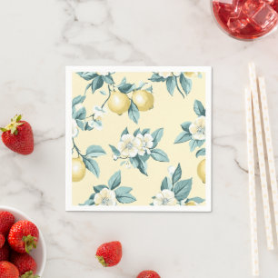 Shabby Chic Lemon Floral Series Design #10 Napkin