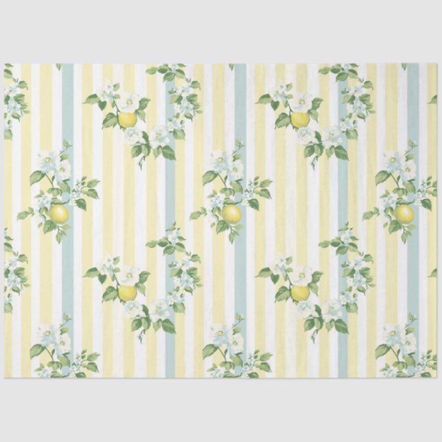 Shabby Chic Lemon Floral Series Design #11 Tissue Paper (Front)