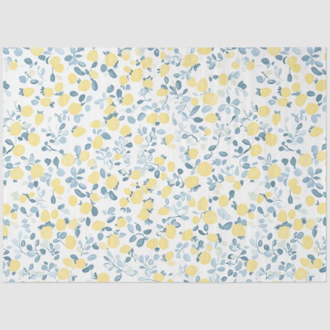 Shabby Chic Lemon Floral Series Design #4 Tissue Paper (Front)
