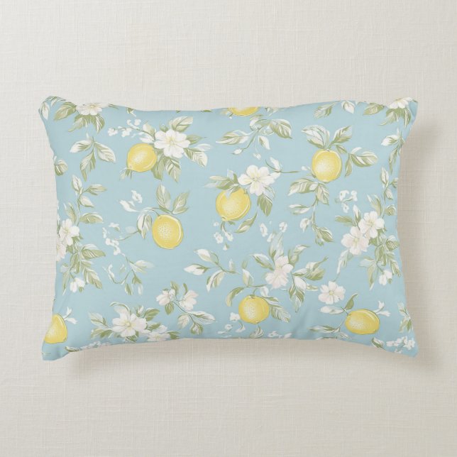 Shabby Chic Lemon Floral Series Design #5 Decorative Cushion (Front)