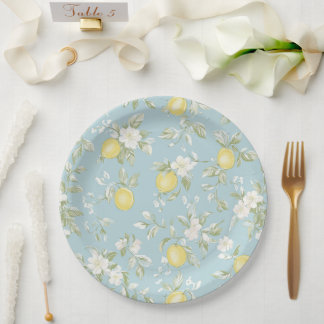 Shabby Chic Lemon Floral Series Design #5 Paper Plate