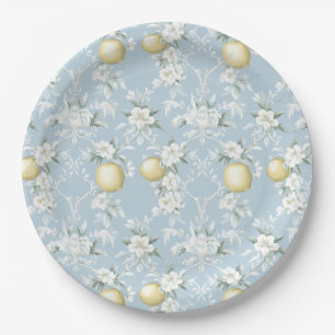 Shabby Chic Lemon Floral Series Design #8 Paper Plate
