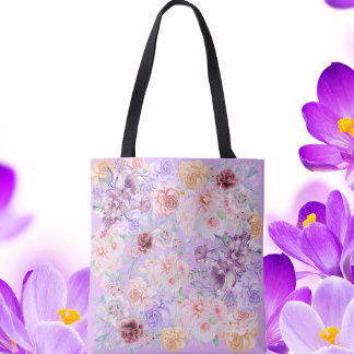 Shabby Chic Lilac Floral Bouquet  Tote Bag