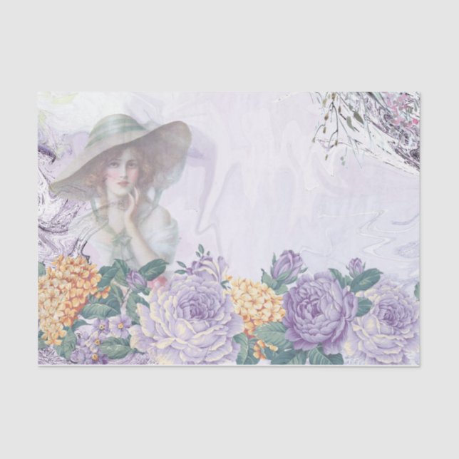 Shabby Chic Lilac Series Design 2 Tissue Paper (Front)