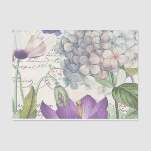 Shabby Chic Lilac Series Design 4 Tissue Paper (Front)