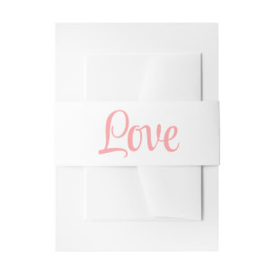 Shabby Chic Love Quote Elegant Pink Wedding Invitation Belly Band