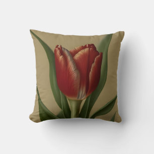 Shabby Chic Lovely Red Tulip Cushion