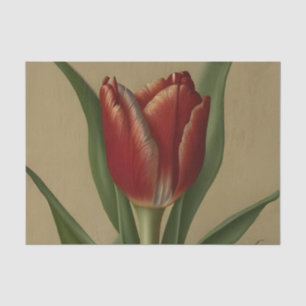 Shabby Chic Lovely Red Tulip Tissue Paper