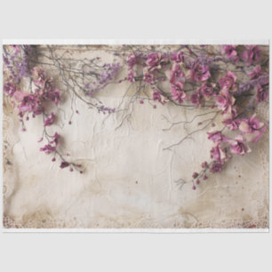 Shabby Chic Magenta Blossoms, lace & mix media  Tissue Paper