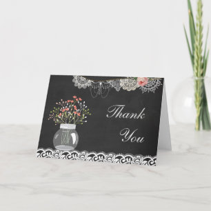 Shabby Chic Mason Jar and Lace Thank You