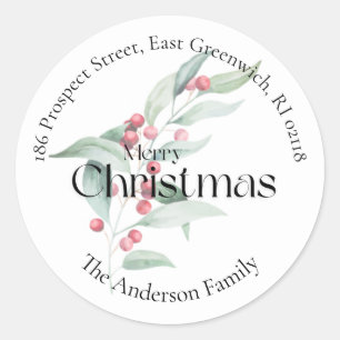 Shabby Chic Merry Christmas Return Address Label