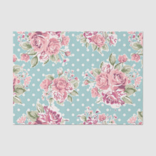 shabby chic mint polka dot pink white vintage girl tissue paper