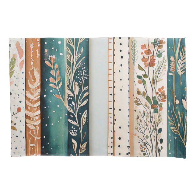 Shabby chic mixed patterns pillowcase (Front)