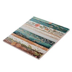 Shabby chic mixed patterns tile